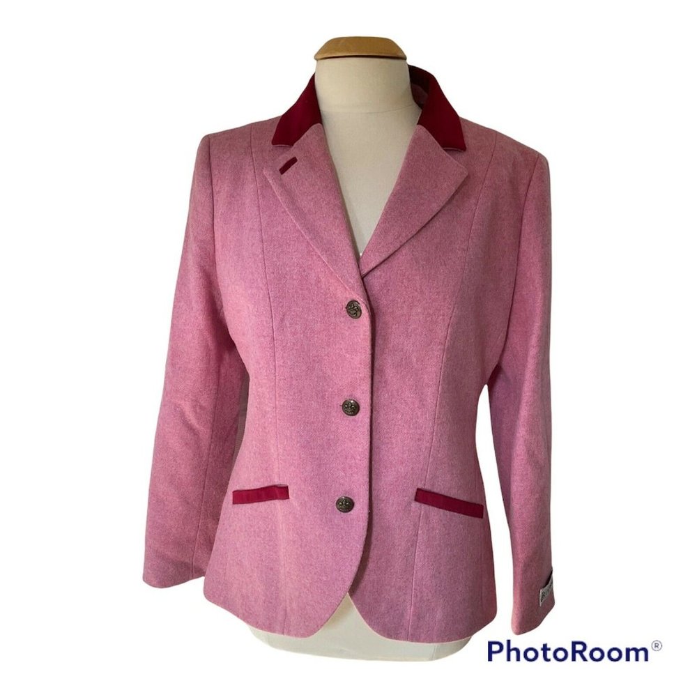 Bucktrout Womens Pink Tailoring Louise Yorkshire Tweed Jacket Size 16